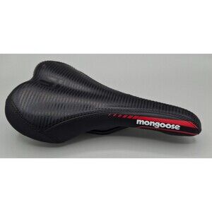 Mongoose Bicycle Bike Seat Black with Red Striping